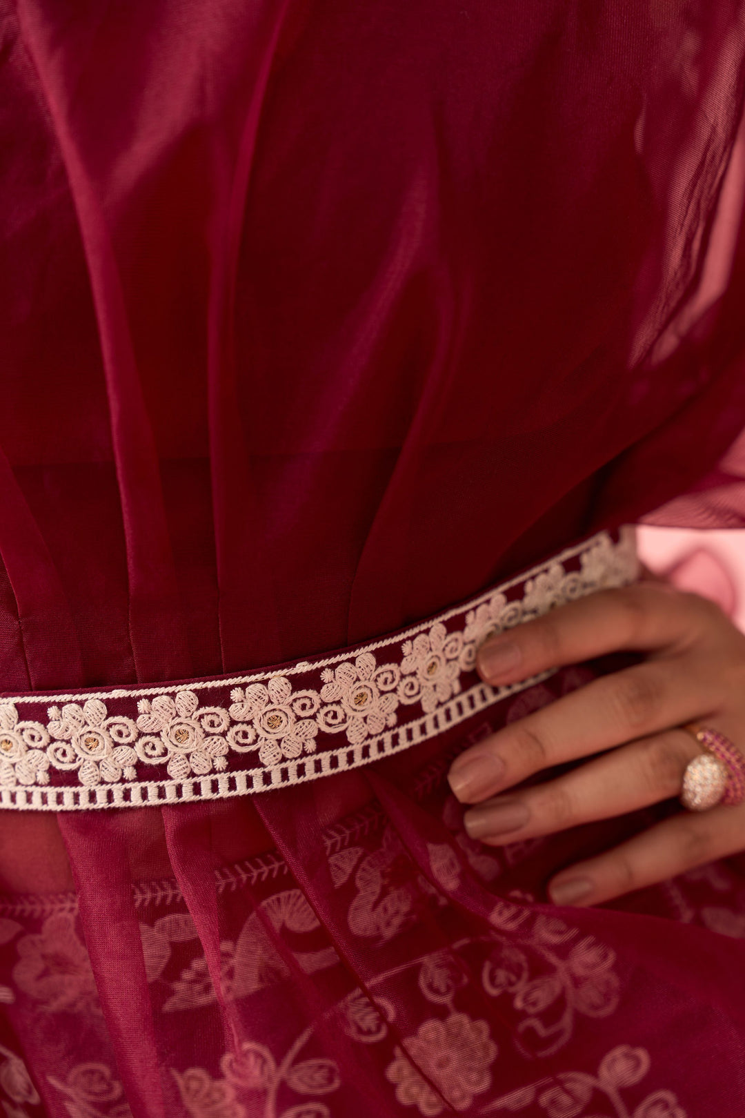 Deep Red organza Top