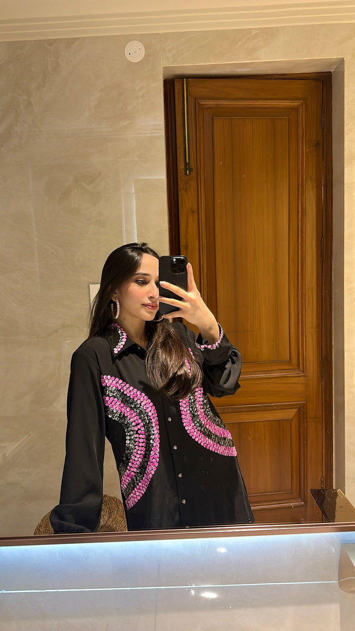Razz-a-dazzle shirt dress
