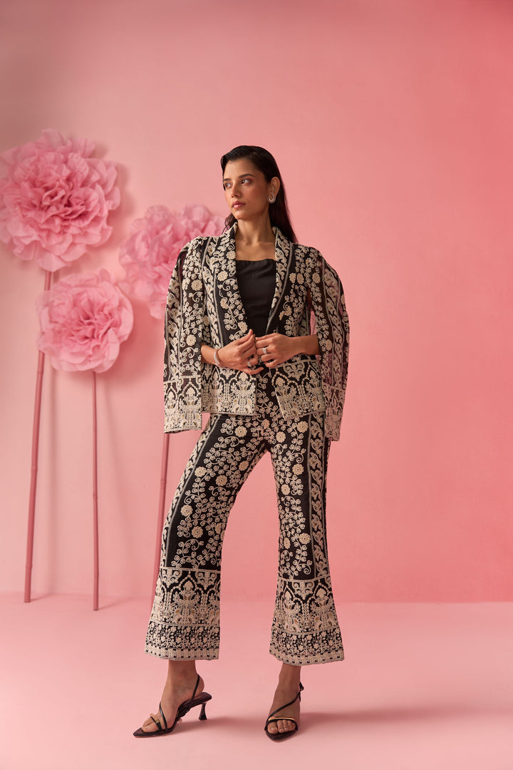 Black Embroidered Cape
