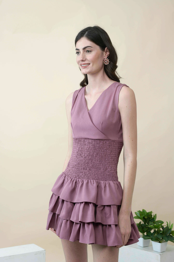 Fling mauve frill dress