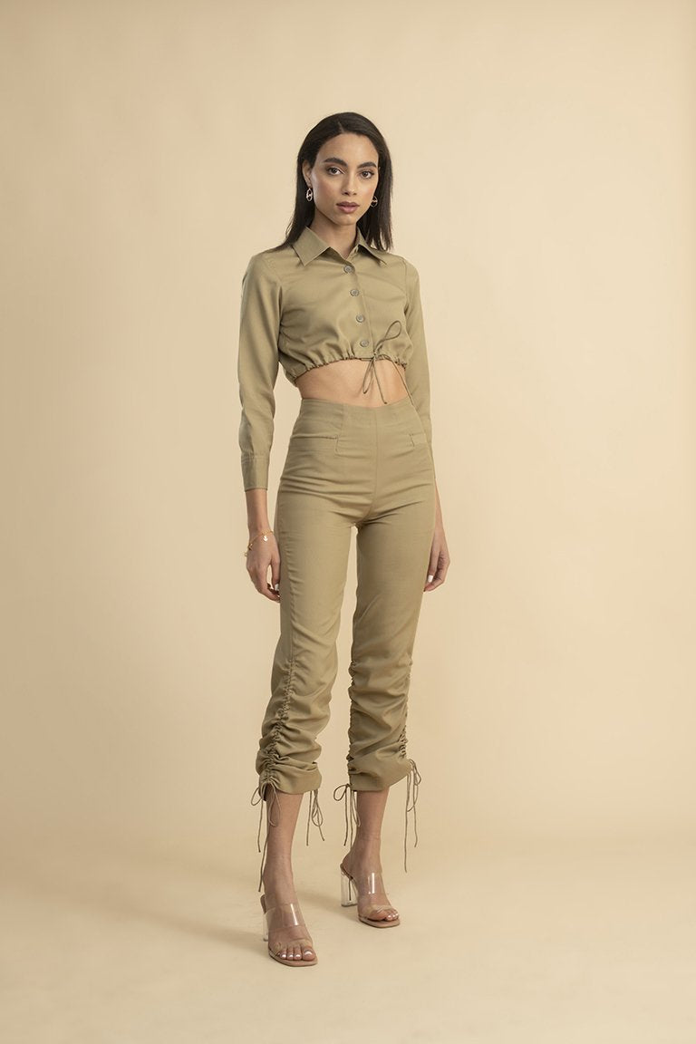 COMM CLassic Draw String Pants Beige