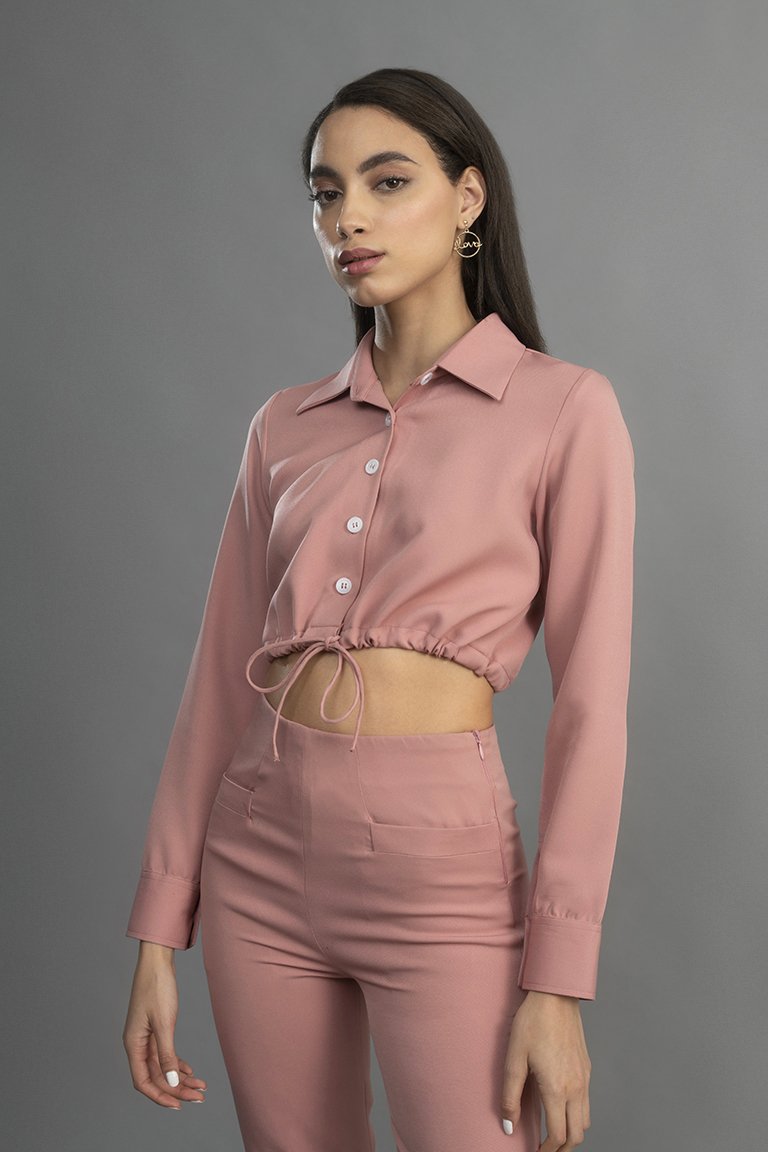 Comm Classic Drawstring Top Light Pink
