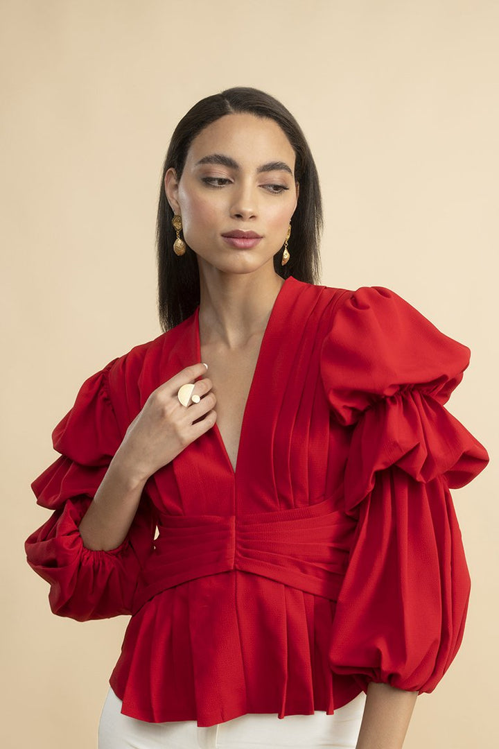 Fall In Love Red Puff Sleeve Top