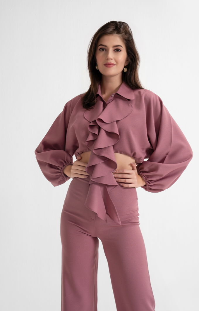 Love Ruffle Mauve Top
