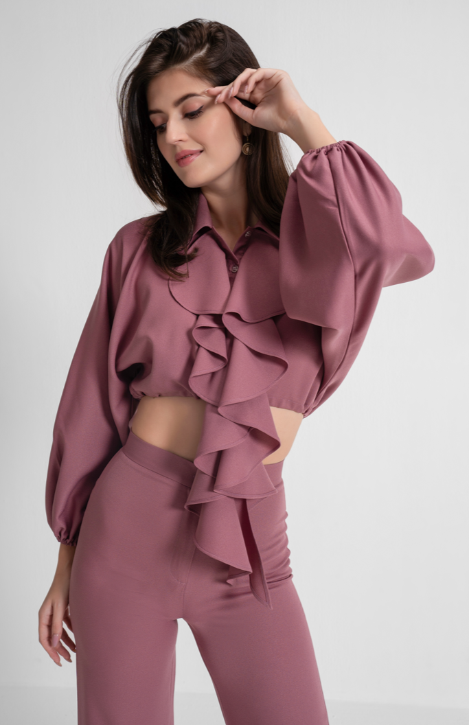Love Ruffle Mauve Top