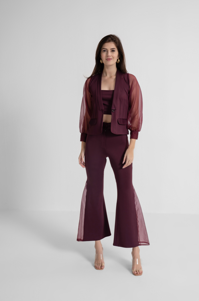 Organza touch Wine Jacket
