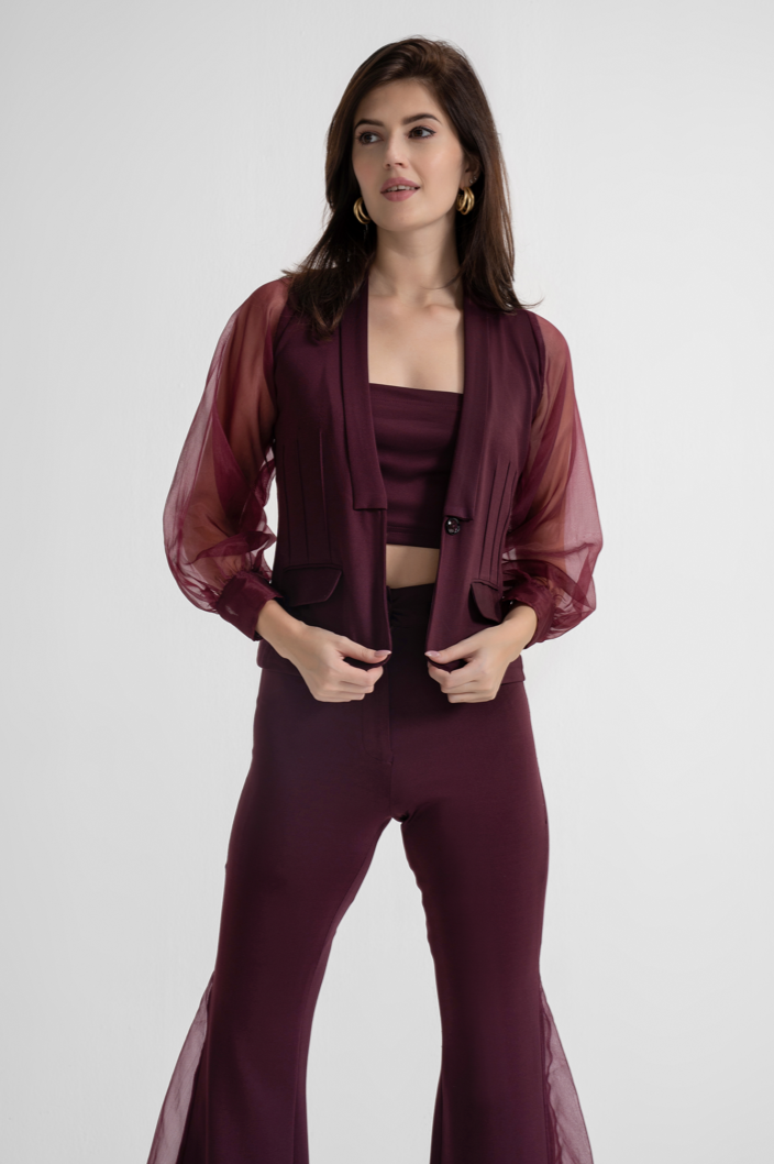 Organza touch Wine Jacket