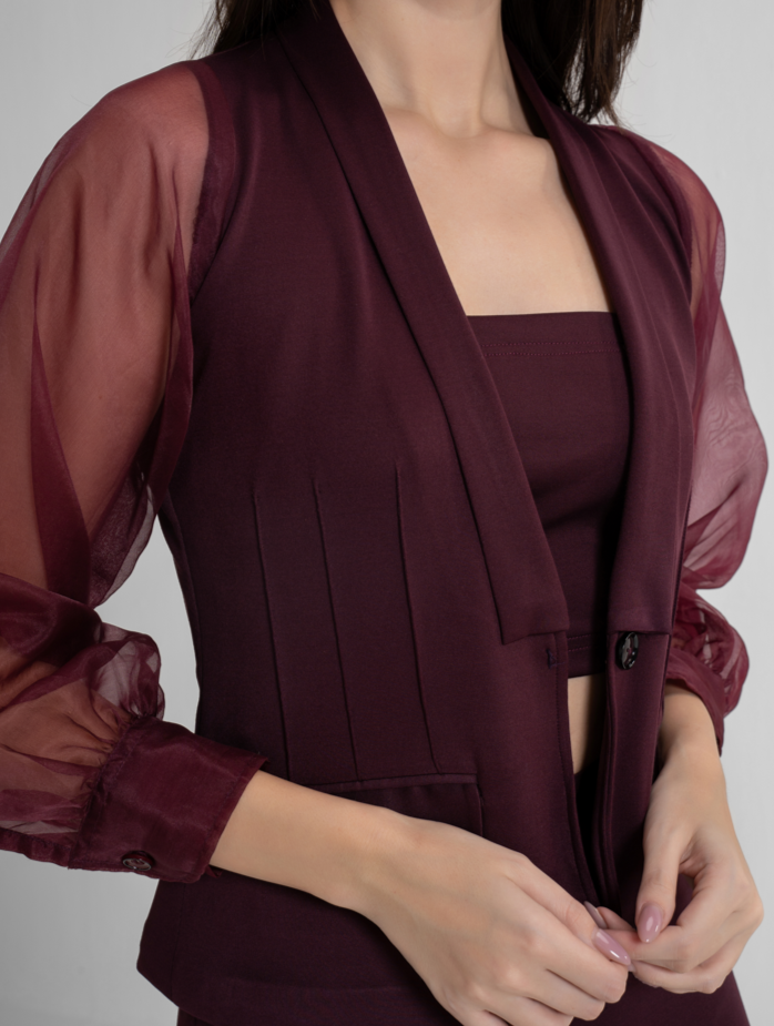 Organza touch Wine Jacket