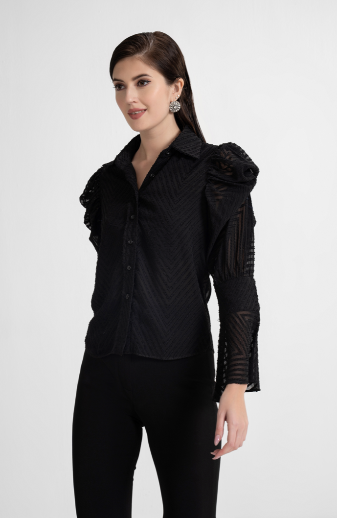 Textured Puff Sleeve Top