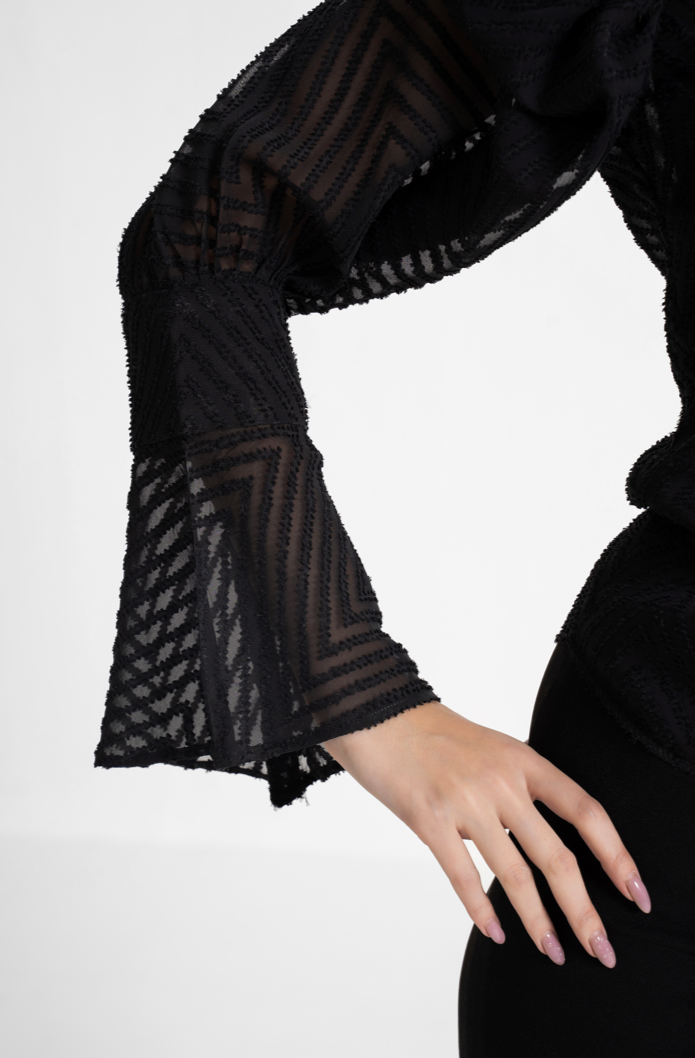 Textured Puff Sleeve Top