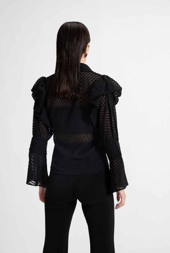 Textured Puff Sleeve Top