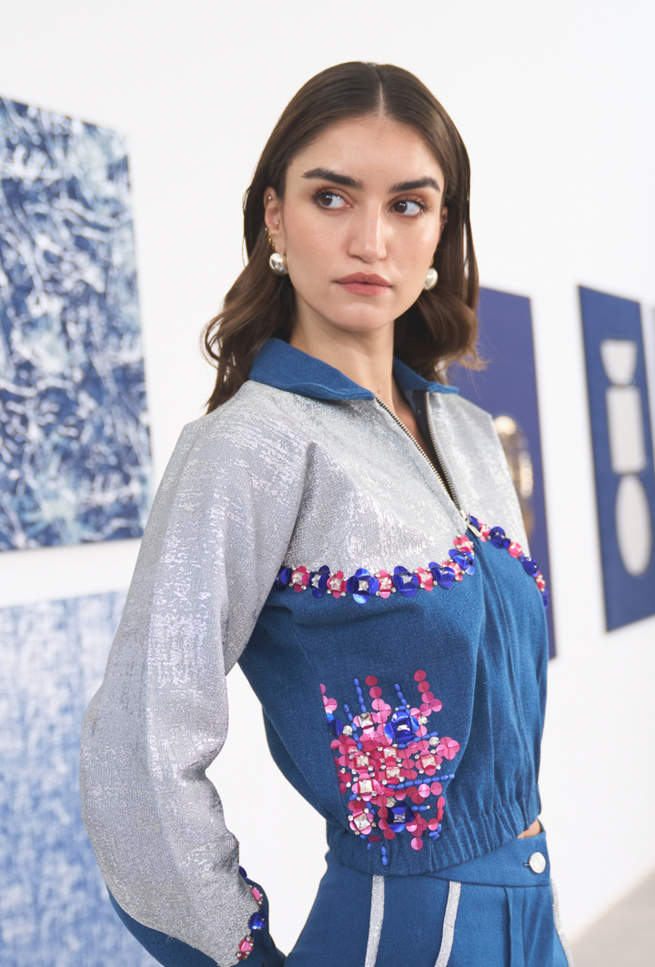 SPOTLIGHT BOMBER DENIM JACKET