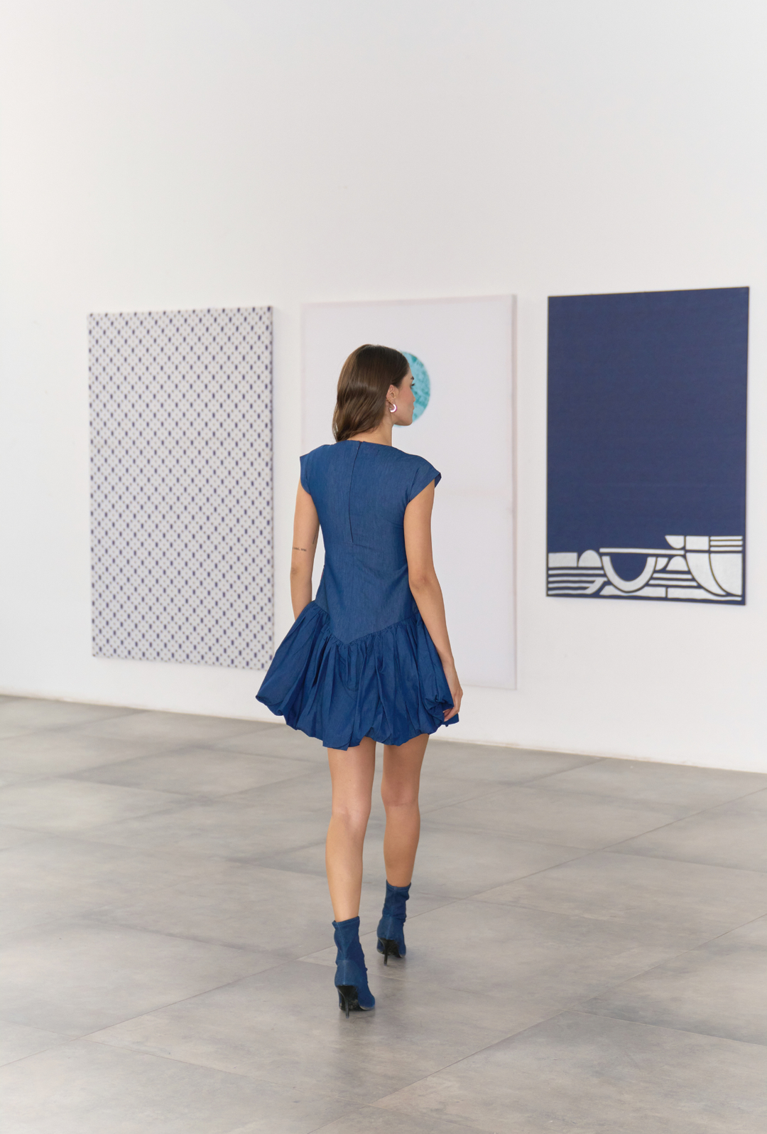 PATCHWORK EDIT BALLOON DRESS