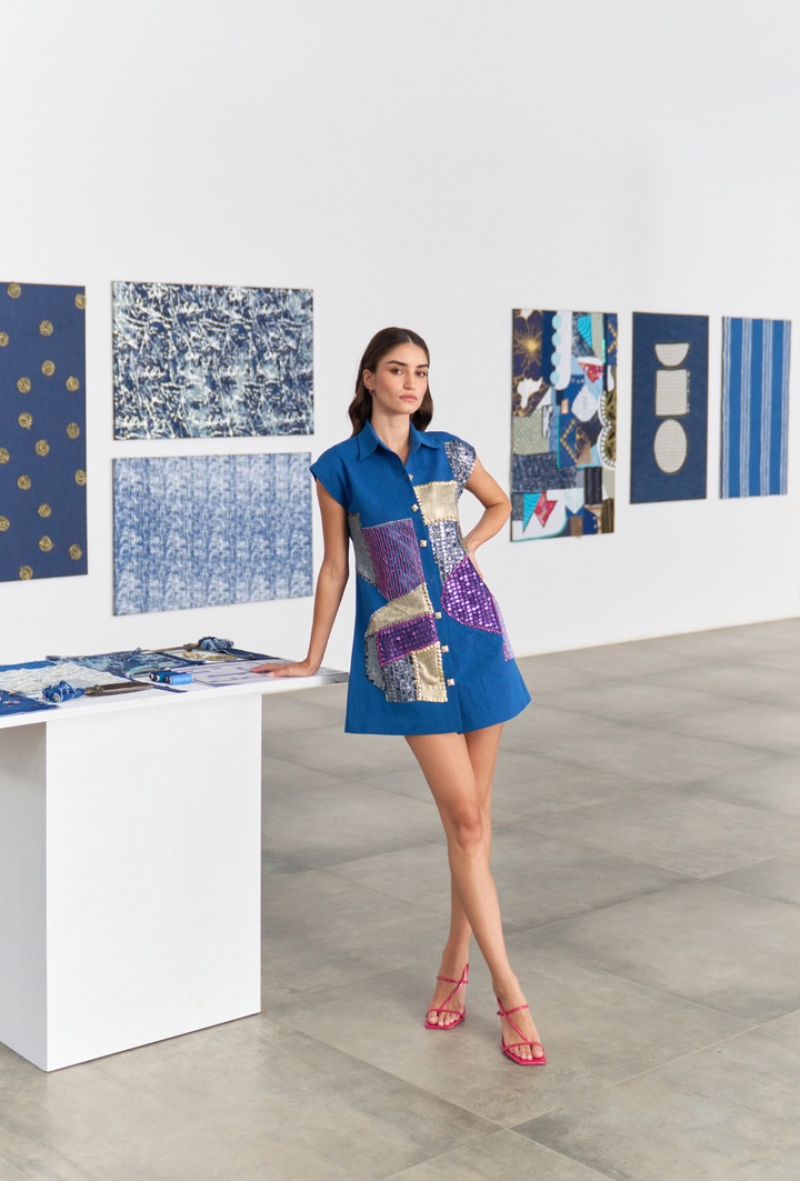 PATCHWORK EDIT DRESS