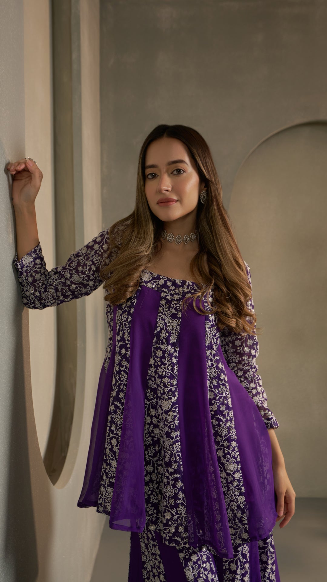 Purple kali kurta