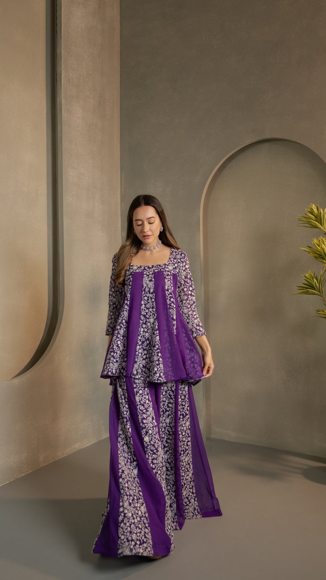 Purple kali kurta