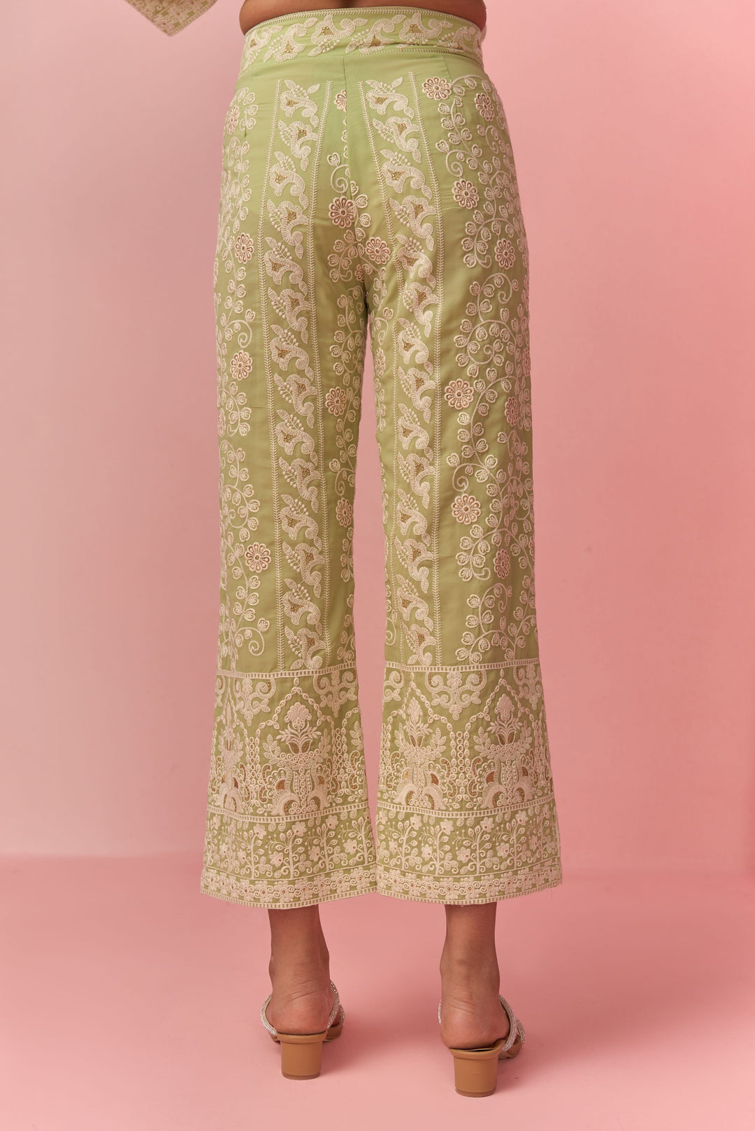 Light Green Embroidered Pants