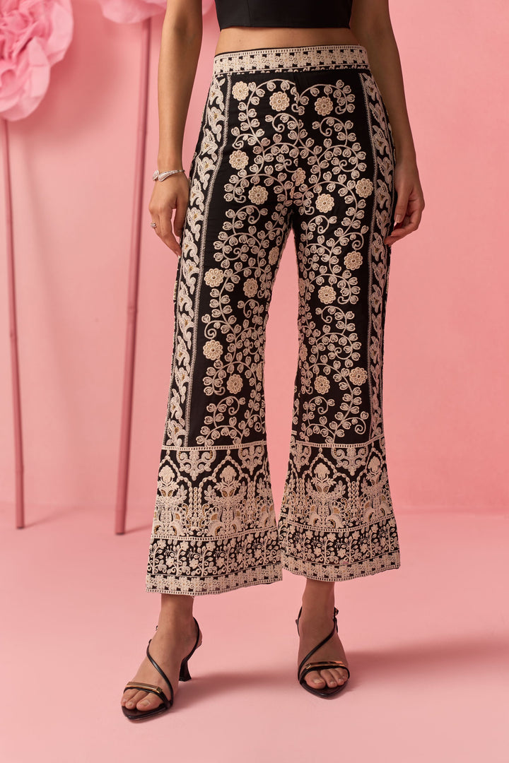 Black Embroidered Pants