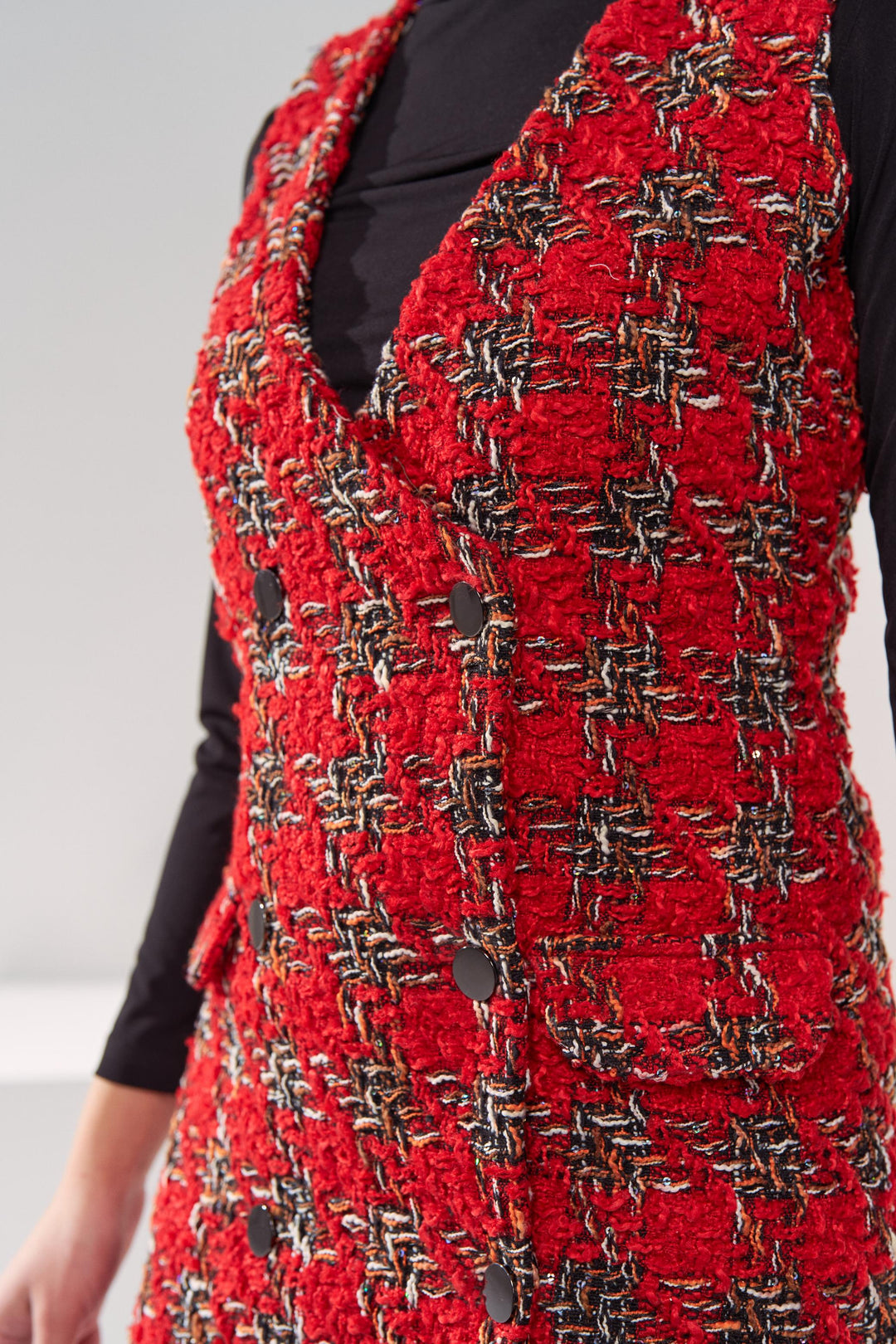 Red tweed blazer dress