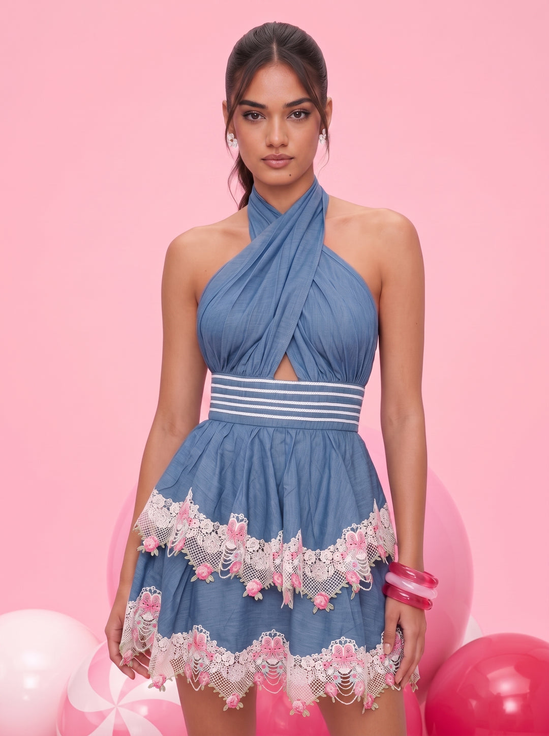 Blueberry halter dress