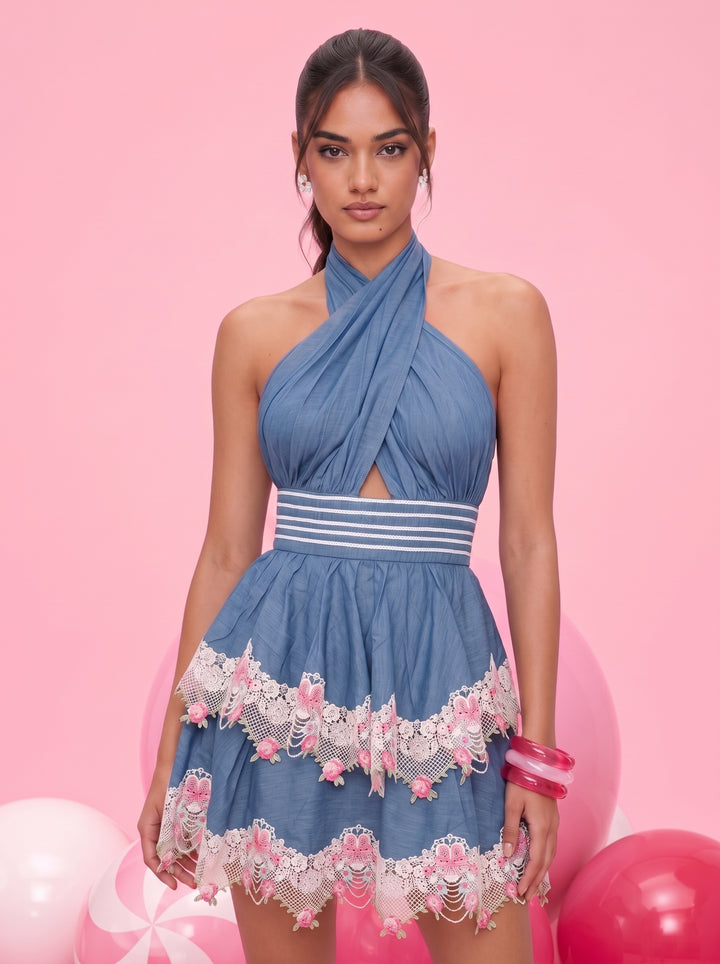 Blueberry halter dress