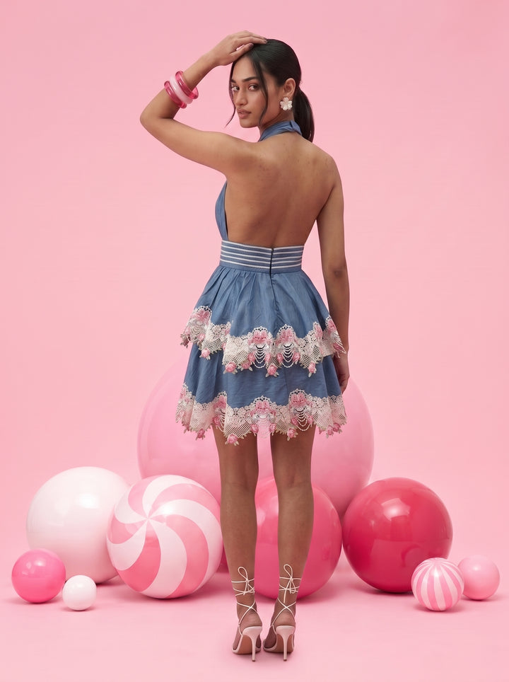 Blueberry halter dress