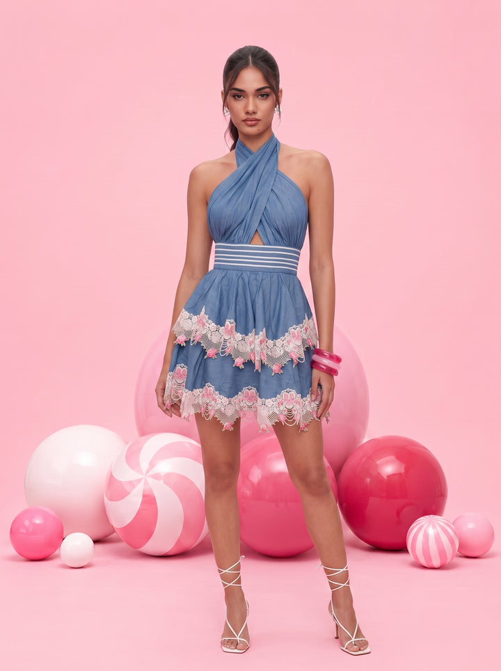 Blueberry halter dress