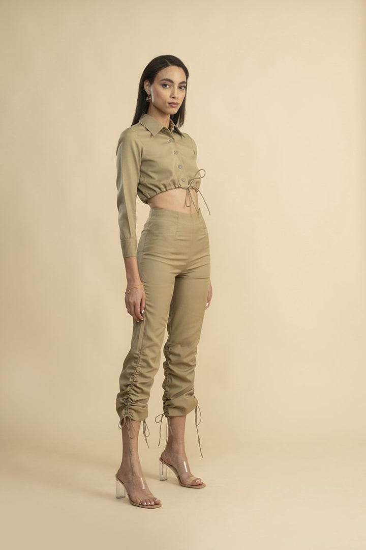 Comm Classic Draw string Co-ord Beige
