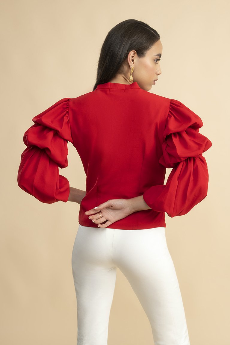 Fall In Love Red Puff Sleeve Top
