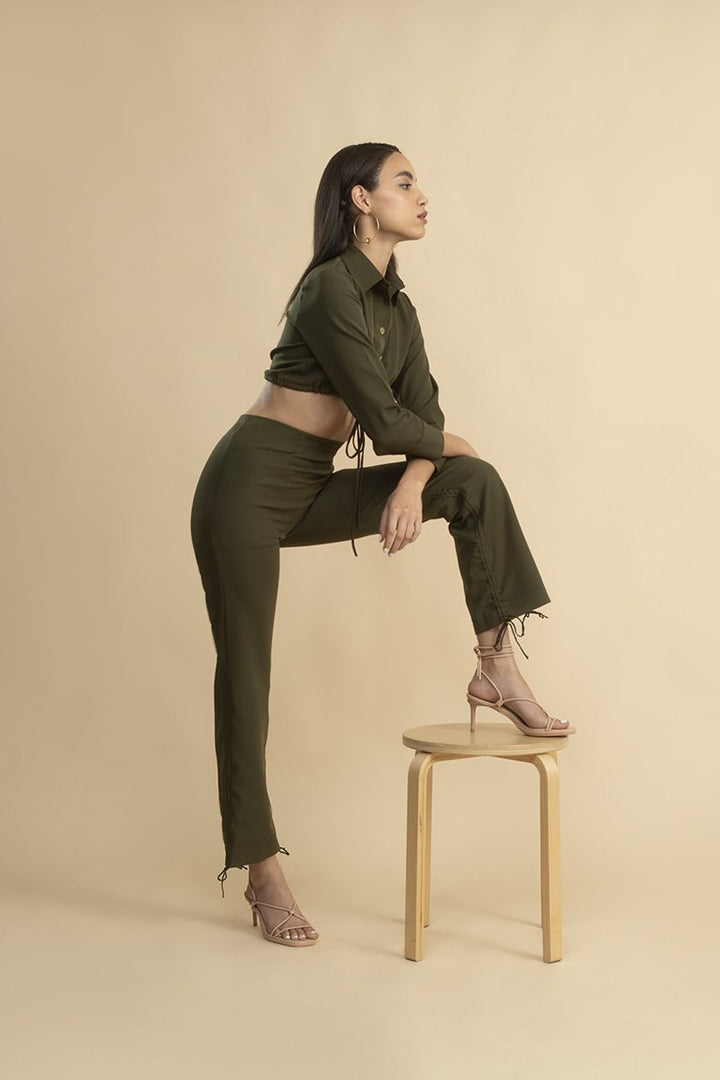 Comm Classic Draw String Pants Olive Green