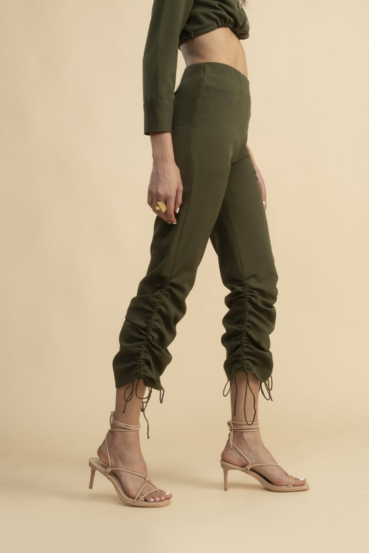 Comm Classic Draw String Pants Olive Green
