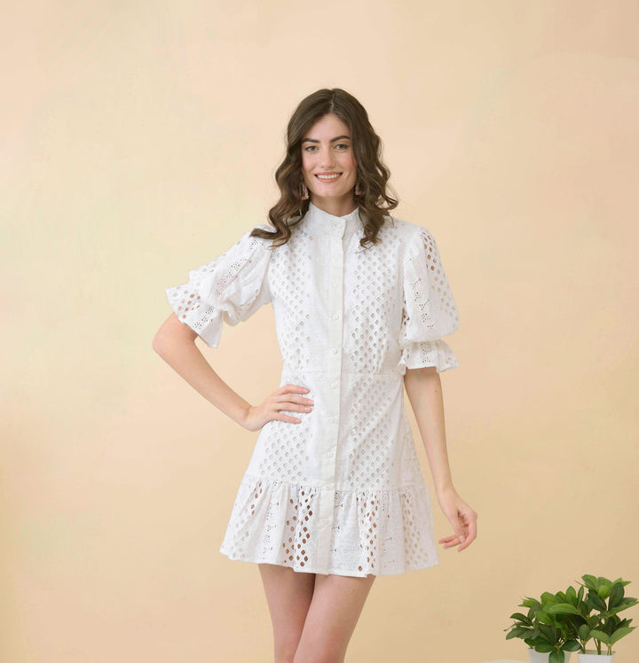 Only love white embroidered dress